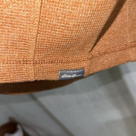 Eddie Bauer M Sienna Ginger Brown Waffle Knit Thermal Henley - Picture 9 of 11
